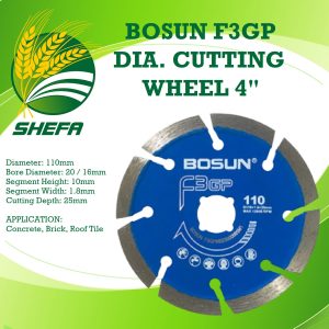 bosun f3gp diamond cutting wheel 4"