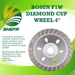 bosun f1w diamond flaring cup wheel 4"
