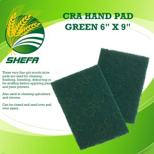 cra scotch brite hand pad 6" x 9" green, 2 pcs