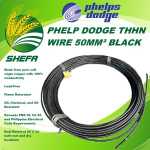 phelp dodge thhn wire black 50mm² per meter