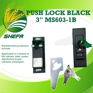 shefa push lock black 3" with key
