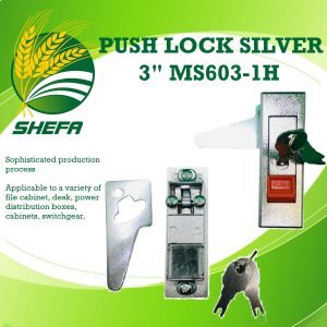 shefa push lock silver 3" with key