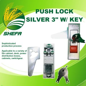 shefa push button door lock for data panel electrical box silver powder coated 3"