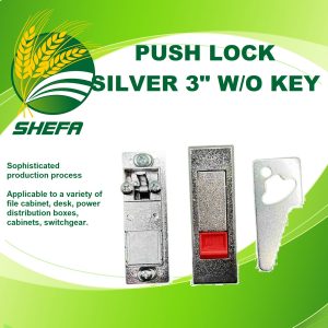push lock silver 3" no key