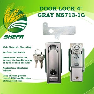 shefa zinc alloy core door lock for metal enclosure 4" , gray chrome powder coated