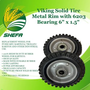 viking solid tire metal rim 6" x 1.5" st0605