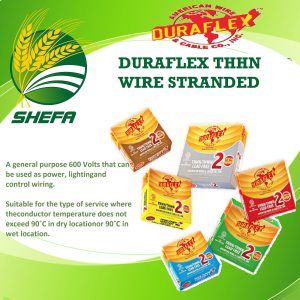 duraflex thhn/thwn 2 building cable, stranded, 2.0mm2, awg #14, yellow, electrical power cable, lead free, 600v, 1 box, 150m