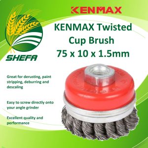 kenmax twisted cup brush 75 x 10 x 1.5mm silver, 1 pc