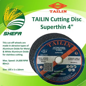 tailin cutting disc superthin, 4", 2 pcs